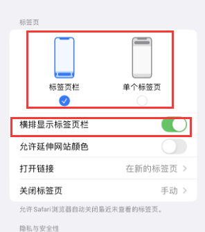 汾西iPhone授权维修分享Safari浏览器如何切换标签栏位置 