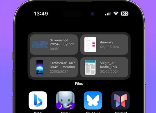 汾西苹果屏幕维修分享iPhone主屏幕快速访问最近的文件 